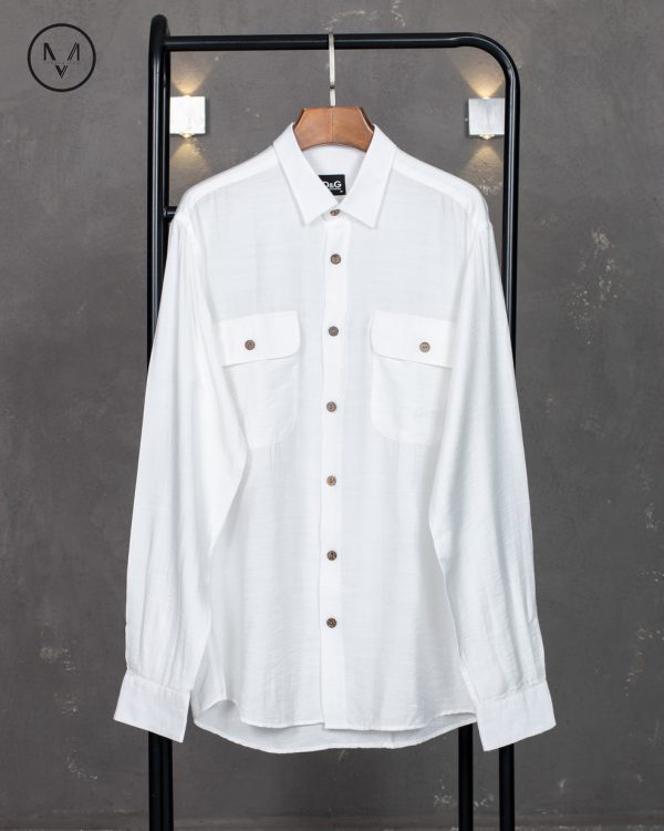 پیراهن سفید دو جیب 33104